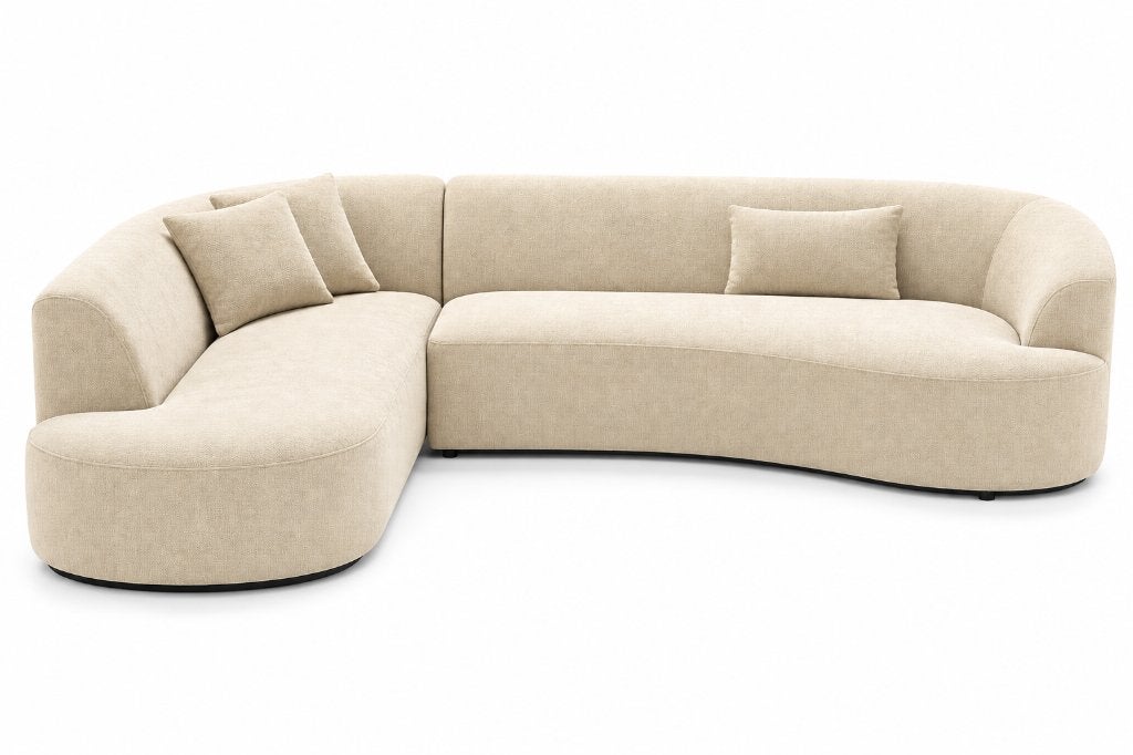 Japandi hoekbank met ronde vormen **snel leverbaar**, Japandi, 250 tot 300 cm, Hoekbank, Nieuw