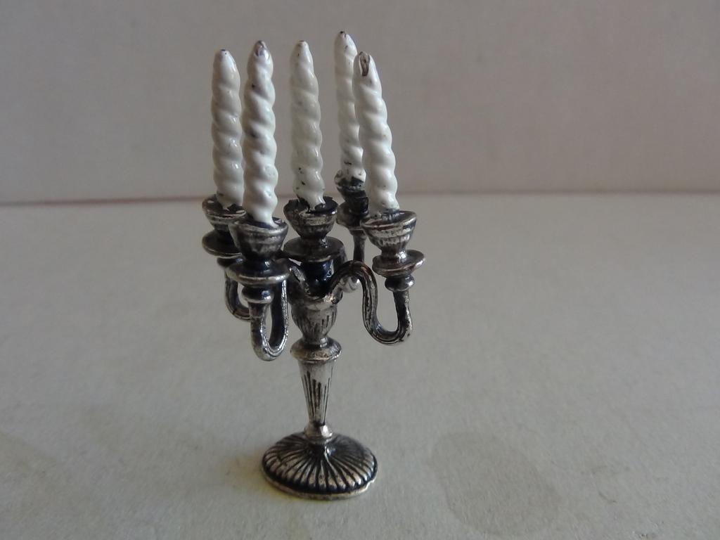 Miniatuur zilver FH3 5-delige kandelaar zilveren miniaturen, Antiek en Kunst, Verzenden, Zilver
