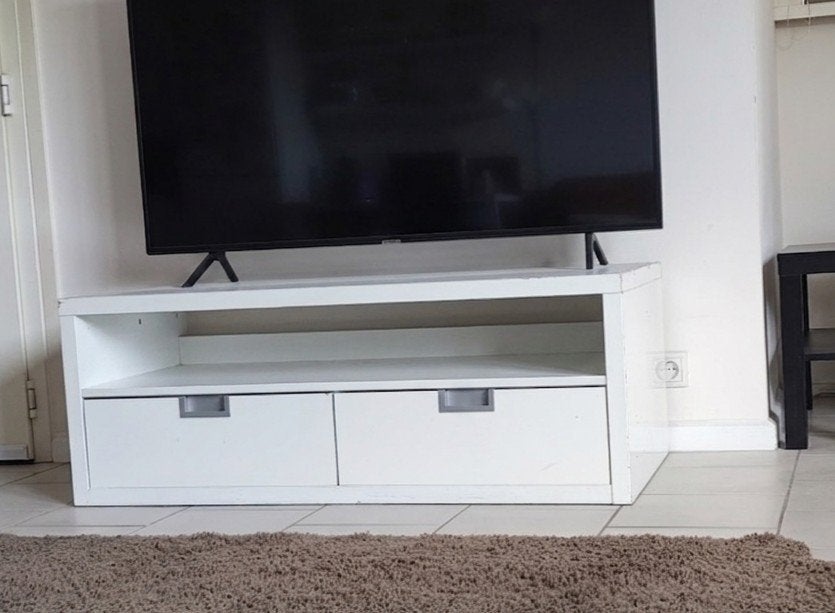 Wit TV-meubel TV-kastje tv table, Ophalen, 25 tot 50 cm, Minder dan 100 cm