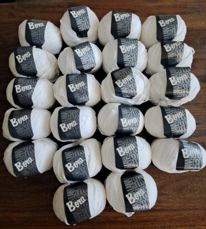 Partij Lana Grossa Bora garen - 22 bollen wit, Ophalen of Verzenden, Nieuw, Breien of Haken, Wol of Garen