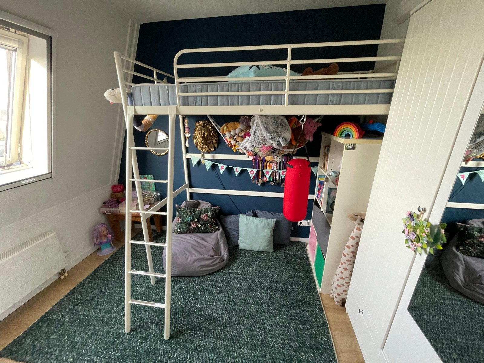IKEA TROMSÖ Hoogslaper 90x200 - Wit, Ophalen, Gebruikt, Eenpersoons, 200 cm
