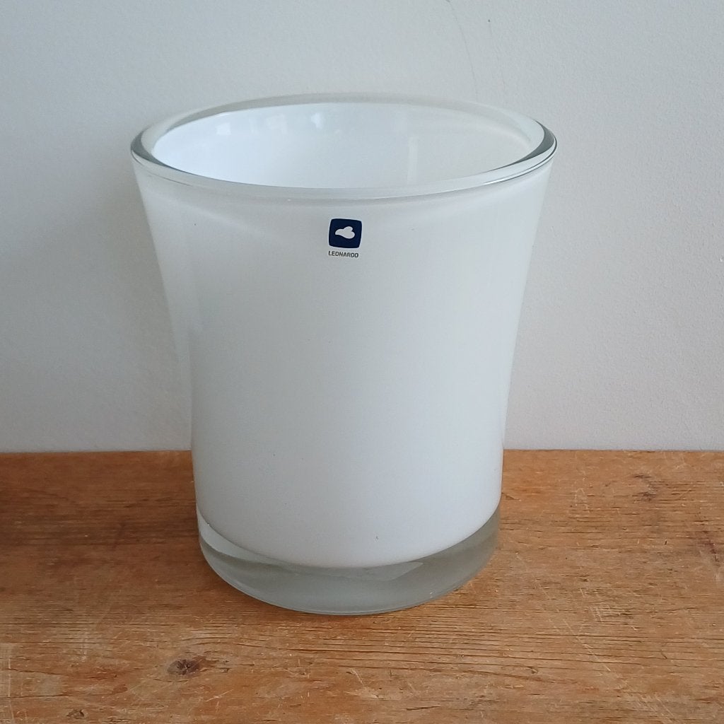 Witte glazen vaas Leonardo, Gebruikt, Leonardo, Wit, 16 cm