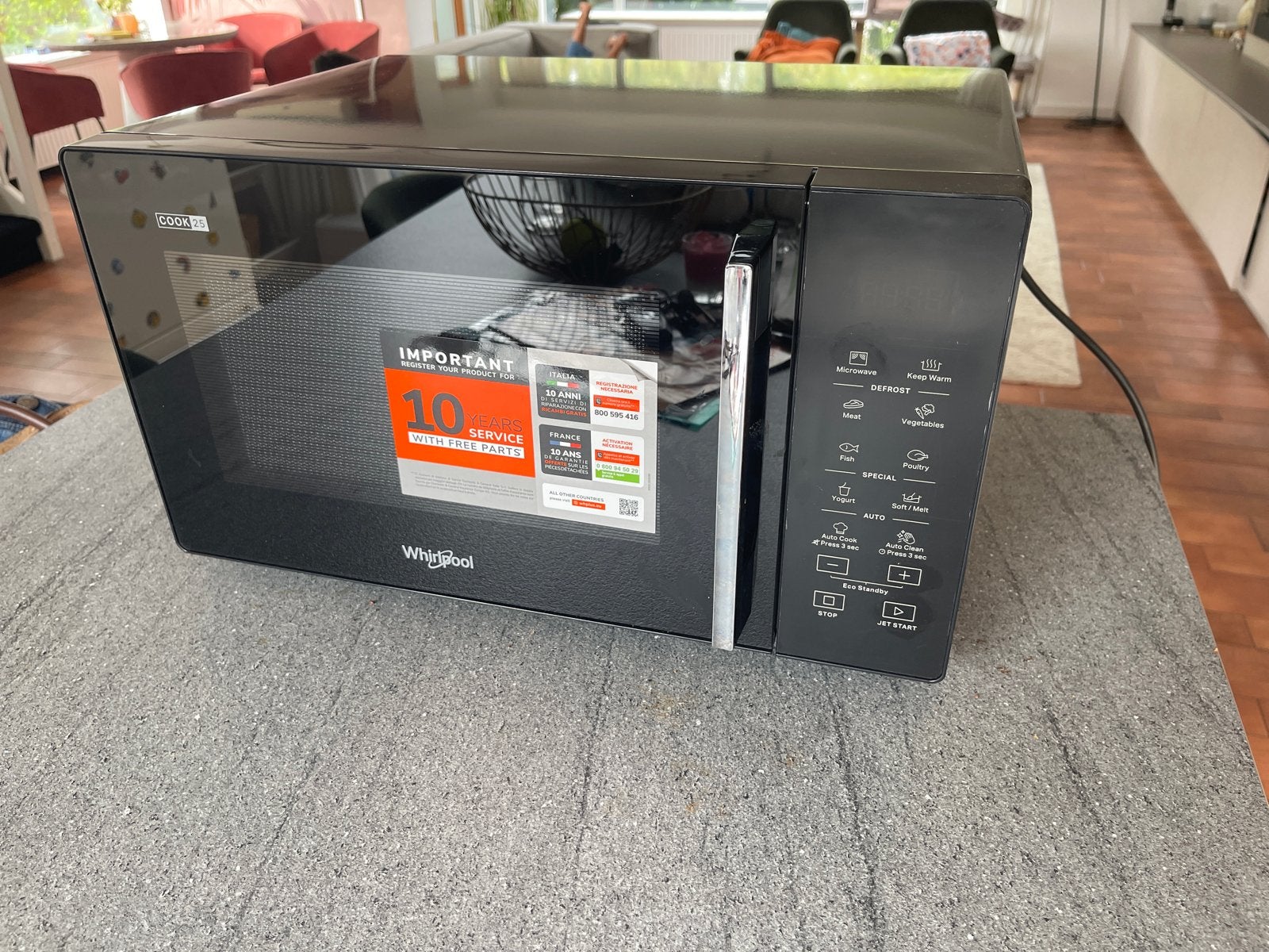 Whirlpool Cook 25 Max 900W Magnetron - Zwart, Ophalen, Draaiplateau, Magnetron, Zo goed als nieuw