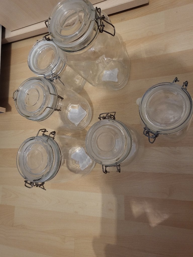 Weckpotten 6x, Overige typen, Ophalen, Zo goed als nieuw, Glas