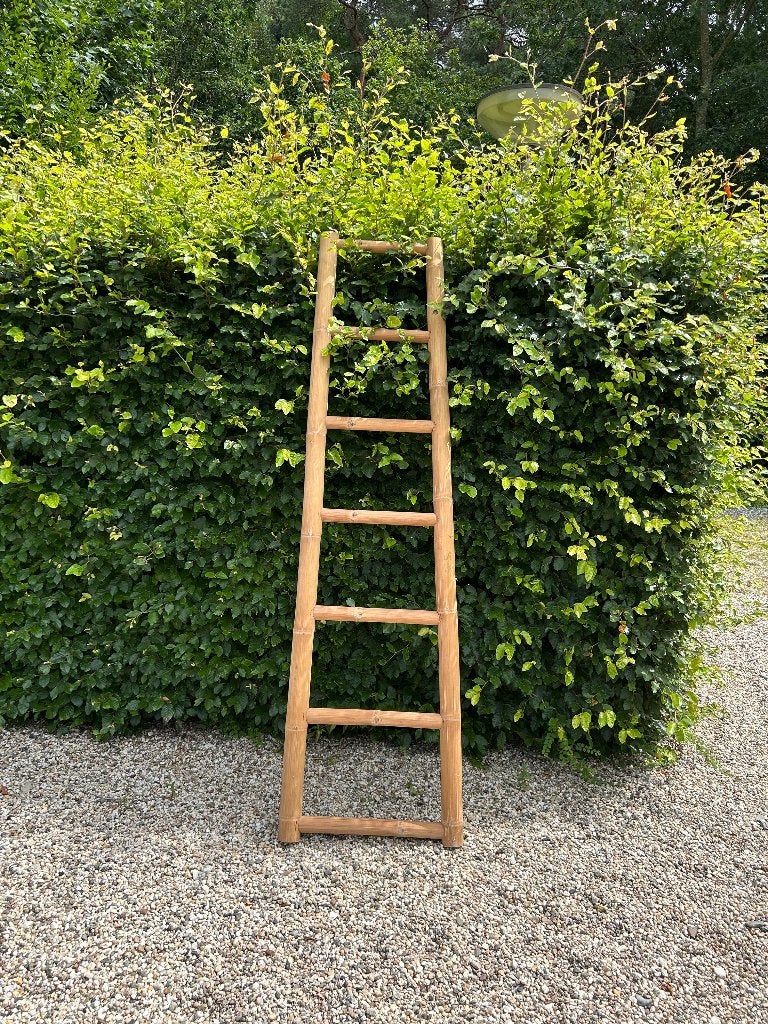 robuuste bamboe ladder decoratie, Huis en Inrichting, Woonaccessoires | Wanddecoraties, Gebruikt, Decoratieobject, 228 cm, 64 cm