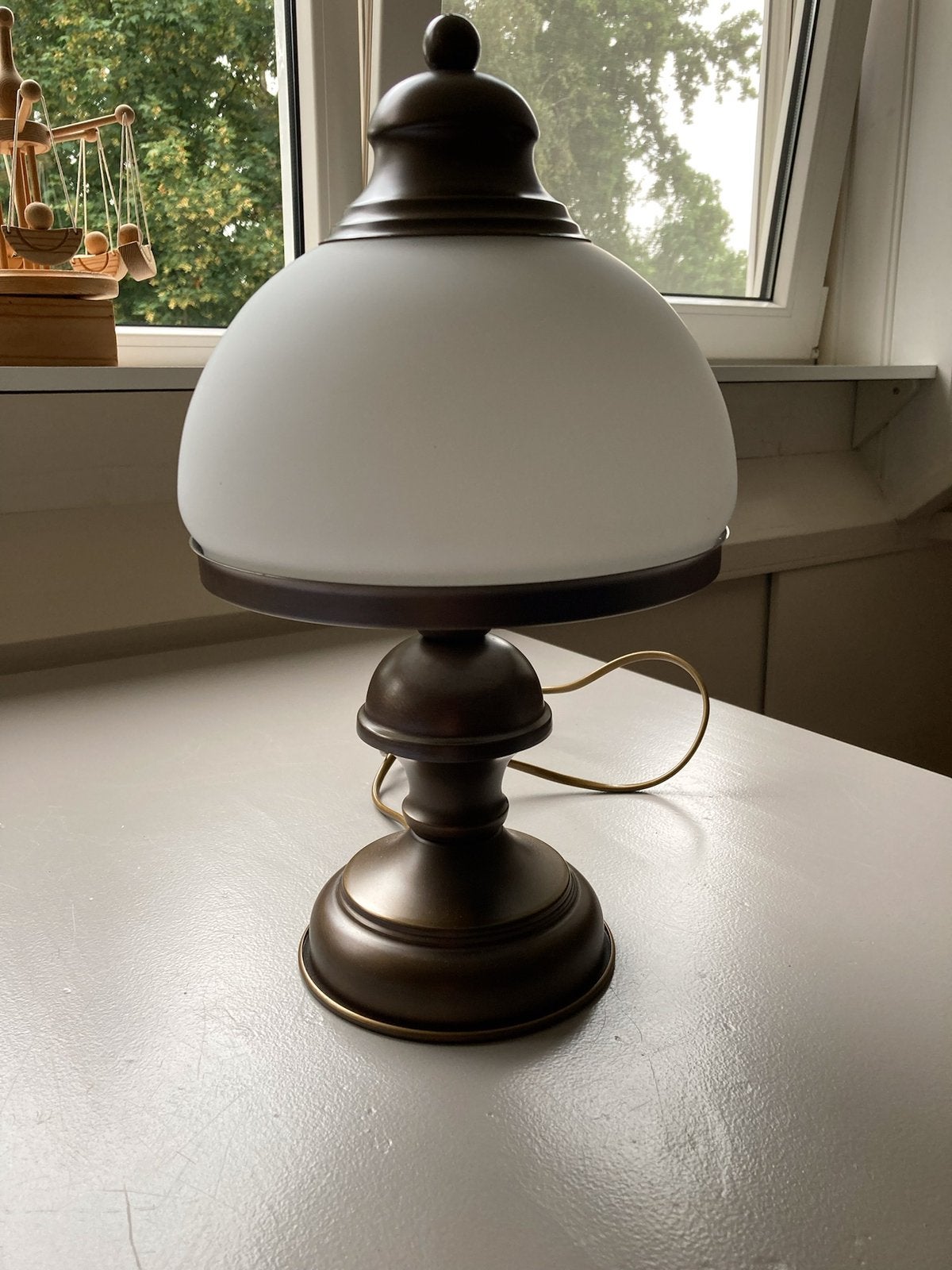 Messing schemerlamp, Ophalen, Zo goed als nieuw, Schemerlamp