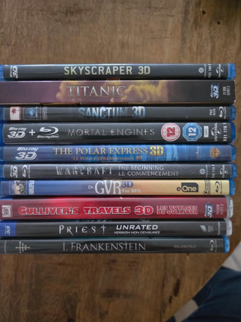 3D bleurays div, Cd's en Dvd's, Blu-ray, Ophalen of Verzenden, Zo goed als nieuw