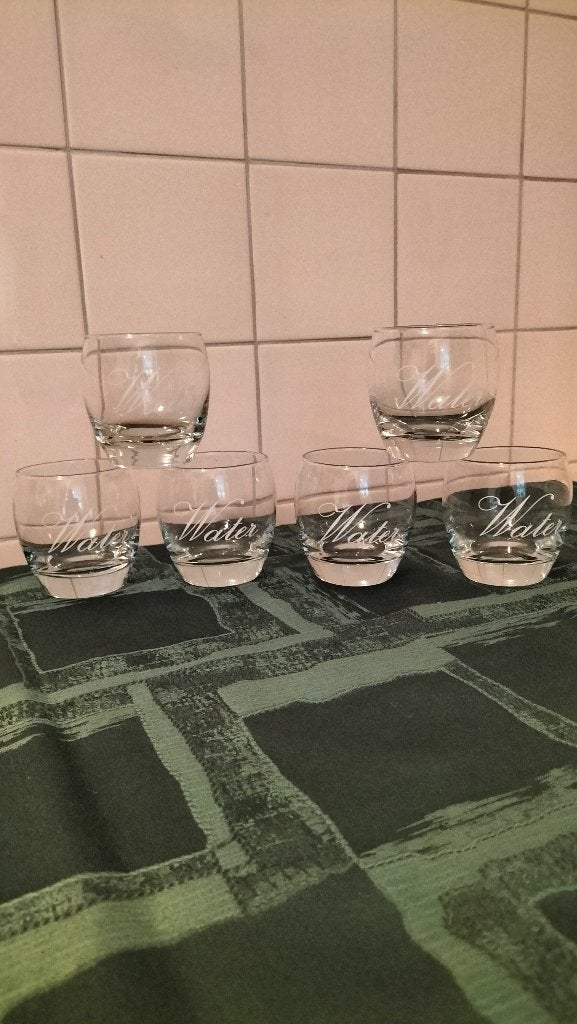 6 mooie waterglazen nooit gebruikt ., Ophalen of Verzenden, Nieuw, Glas, Overige stijlen