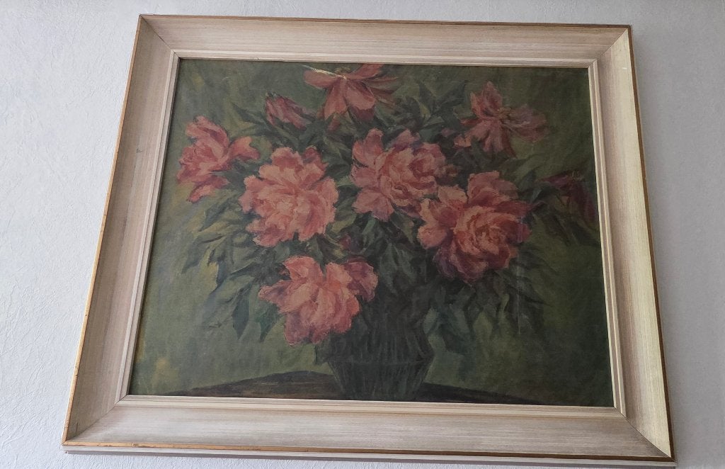 Reproductie schilderij pioenrozen, Ophalen, Bloemen