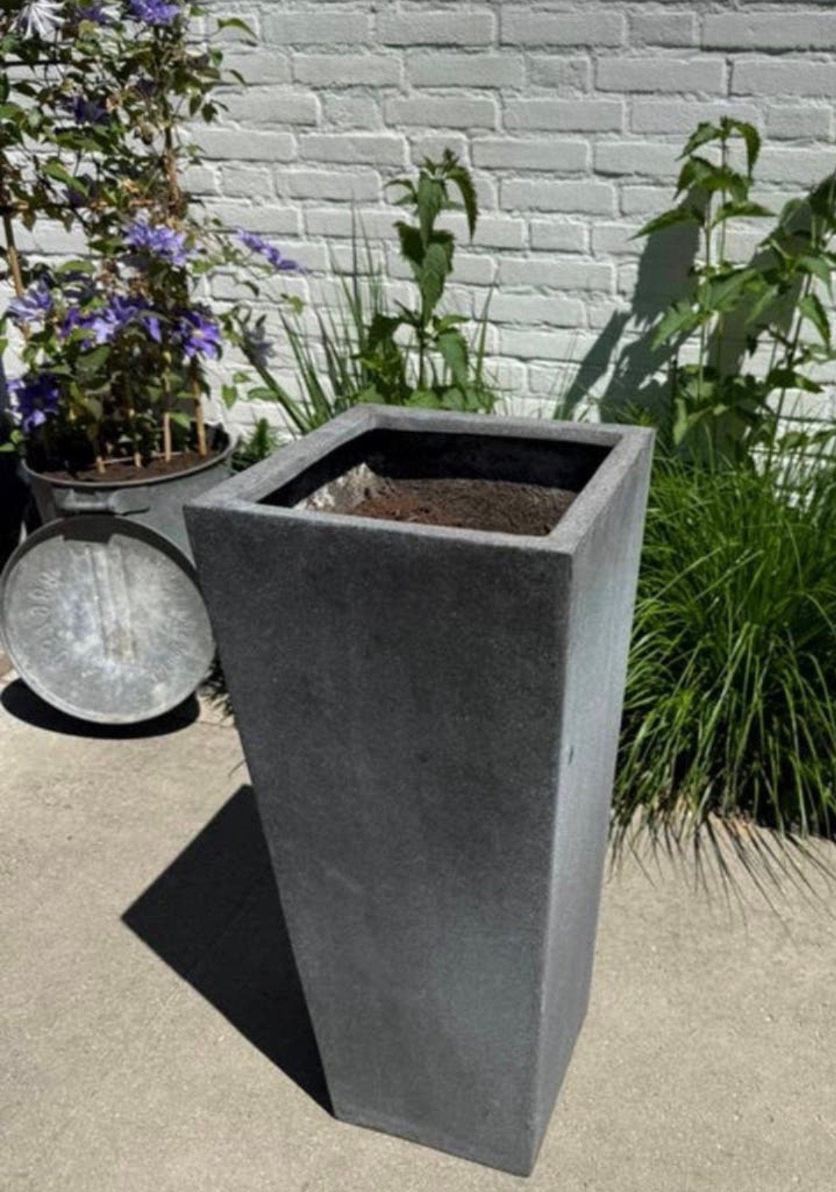 Grote bloempot bloembak, Ophalen, Zo goed als nieuw, Rond, Kunststof