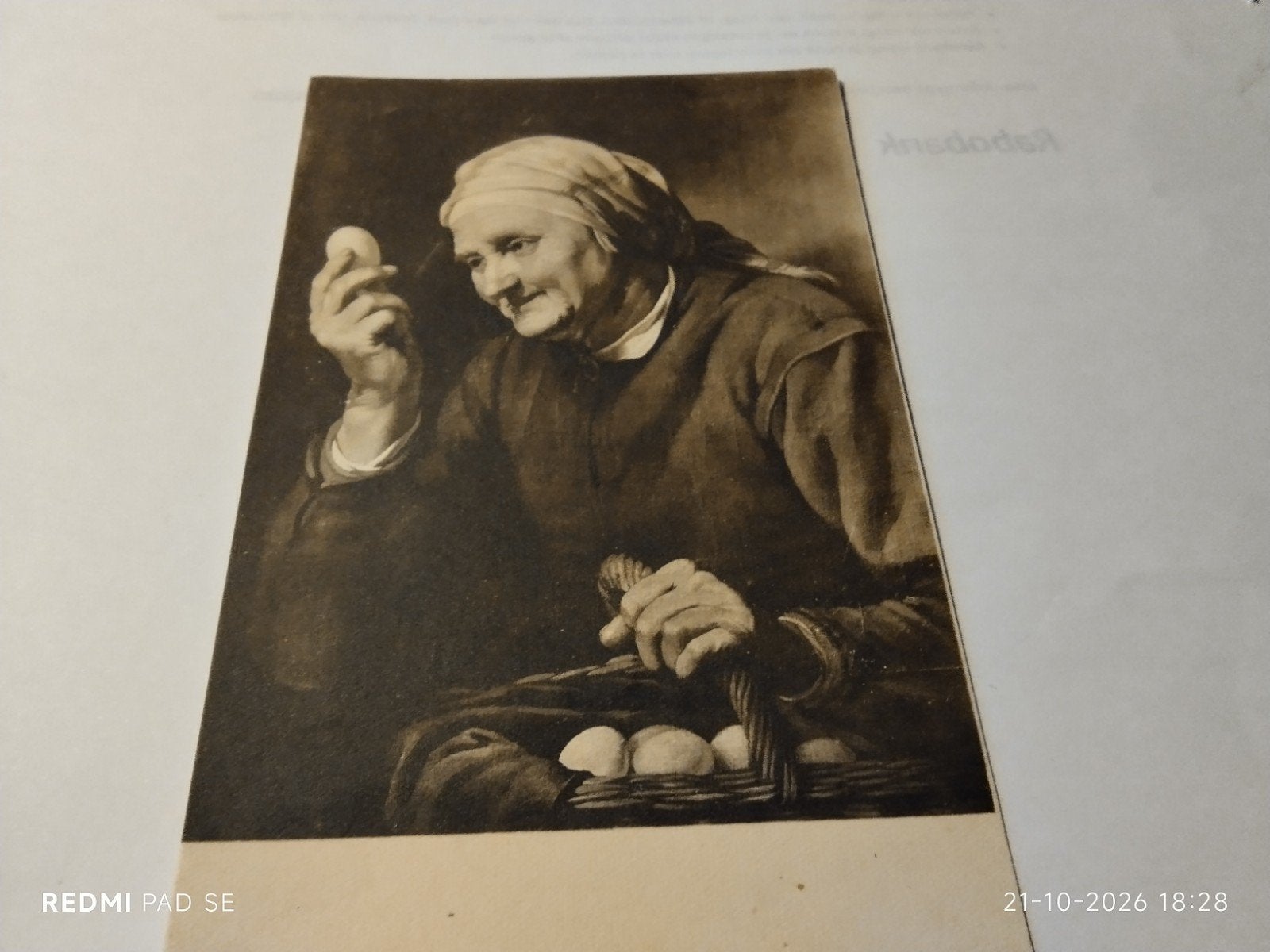 Oude briefkaart 'De eierenkoopvrouw' Hendrick Bloemaert, Ophalen of Verzenden, Voor 1920, Ongelopen