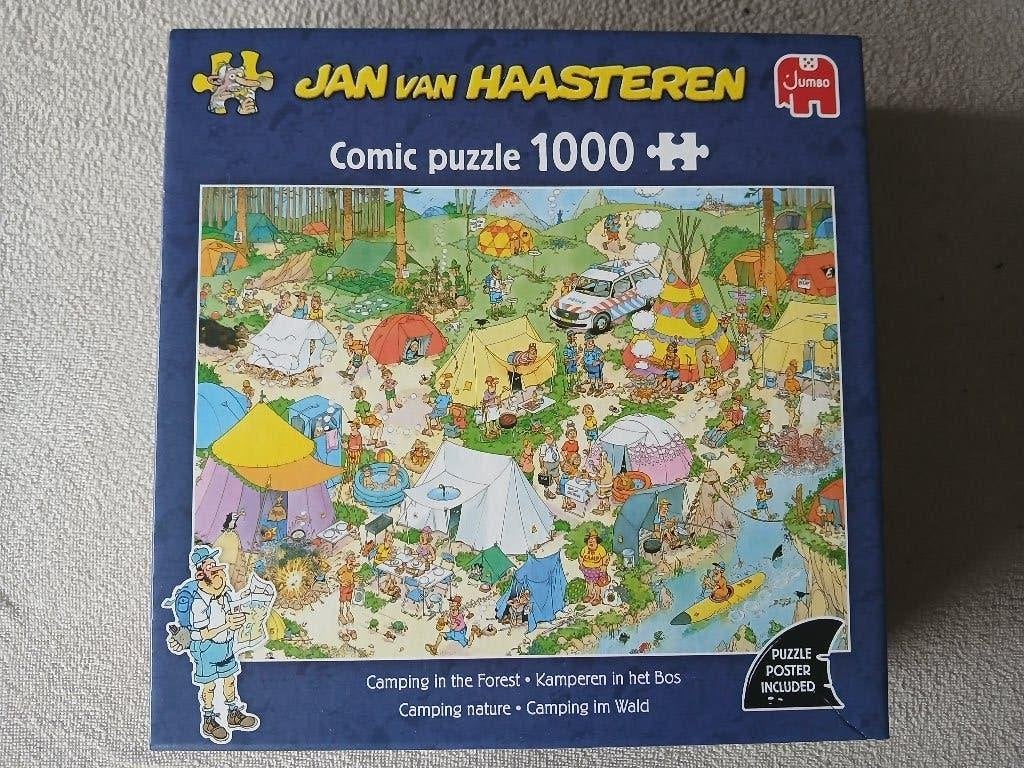 Van Haasteren, Kamperen in het bos, 1000 stuks, Hobby en Vrije tijd, Denksport en Puzzels, Ophalen, 500 t/m 1500 stukjes, Zo goed als nieuw