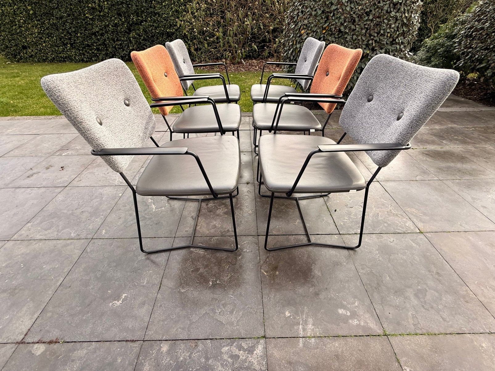 6 Bert Plantagie Kiko eetkamerstoelen, Ophalen, Gebruikt, Leer, Kiko