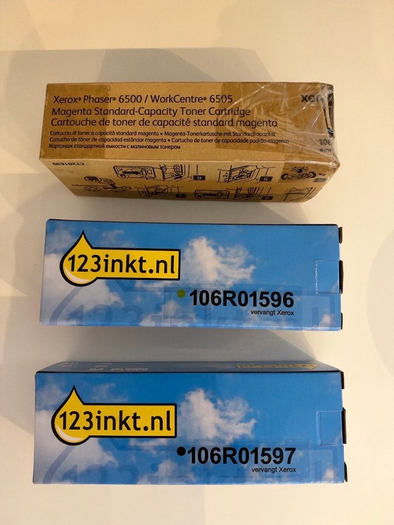 3x Cardridges/Toner Xerox Phaser 6500, Computers en Software, Ophalen of Verzenden, Nieuw, Toner, Xerox