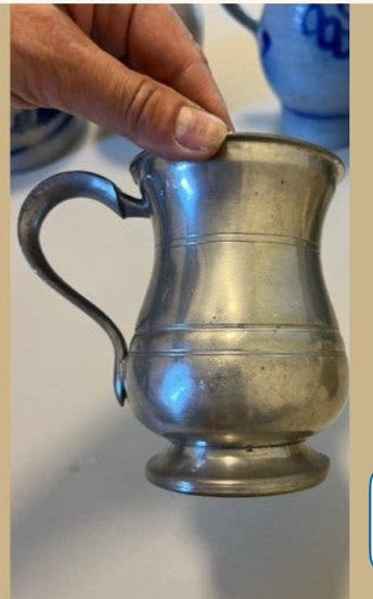 Antieke tinnen kan, Ophalen of Verzenden