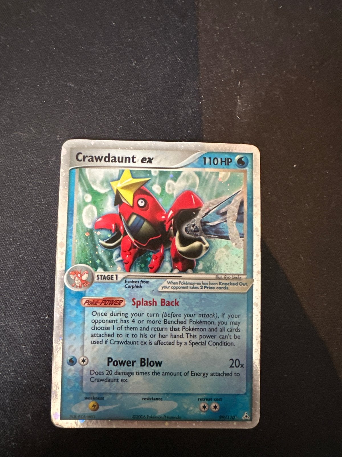 Crawdaunt ex Pokémon kaart EX Holon Phantoms set 2006, Ophalen, Gebruikt, Losse kaart