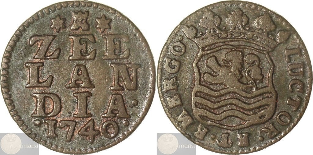 Zeeland - Middelburg - Duit 1740, Ophalen of Verzenden, Vóór koninkrijk, Overige waardes, Losse munt