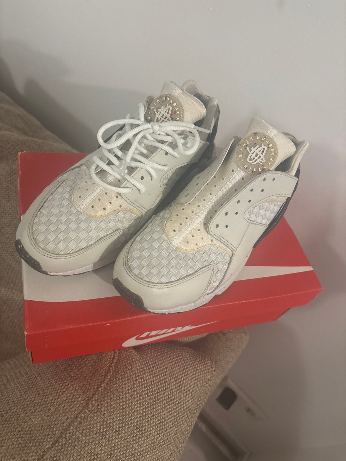 Nike Air Huarache sneakers - maat 44, Ophalen of Verzenden, Gedragen, Wit, Sneakers of Gympen
