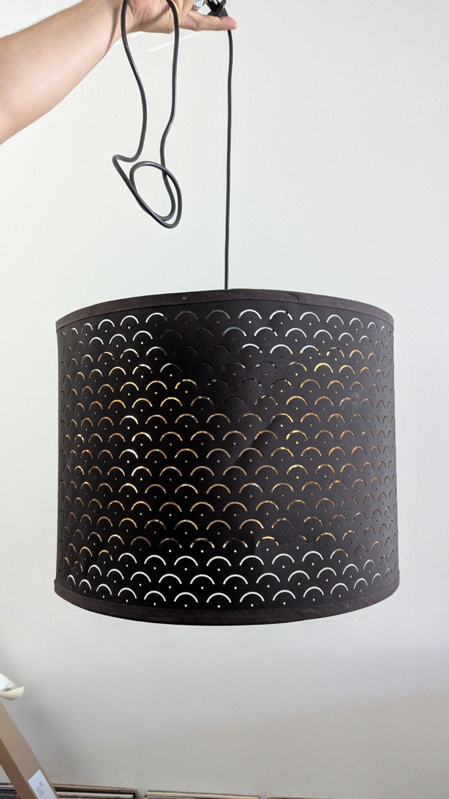 Ikea Nymo hanglamp 44 cm, Zwart, Rond, Zo goed als nieuw, Overige materialen