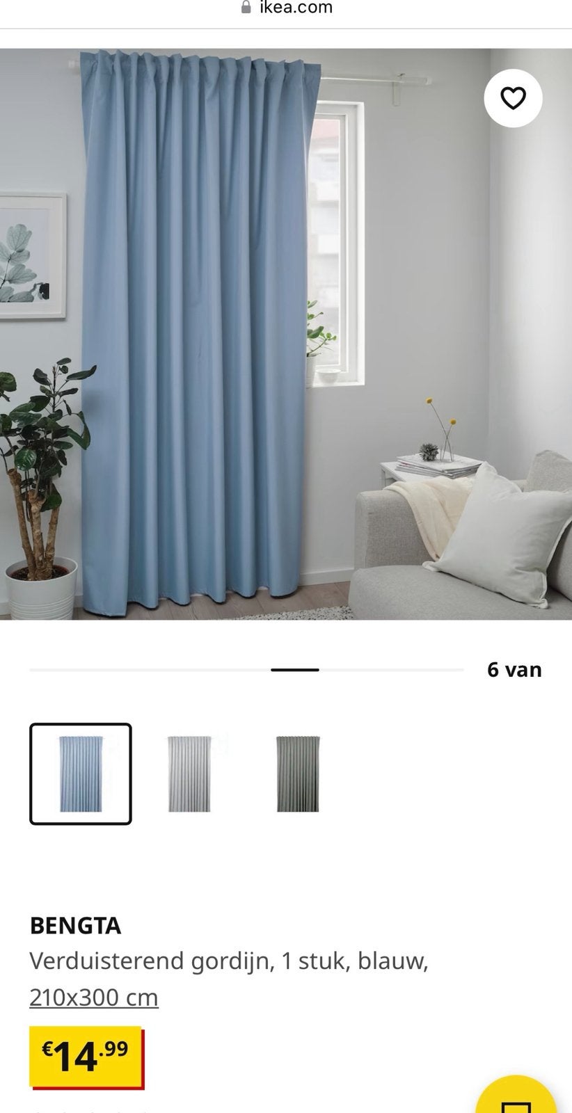 7 blauwe ikea gordijnen (zonsverduisterend), Ophalen, Gebruikt