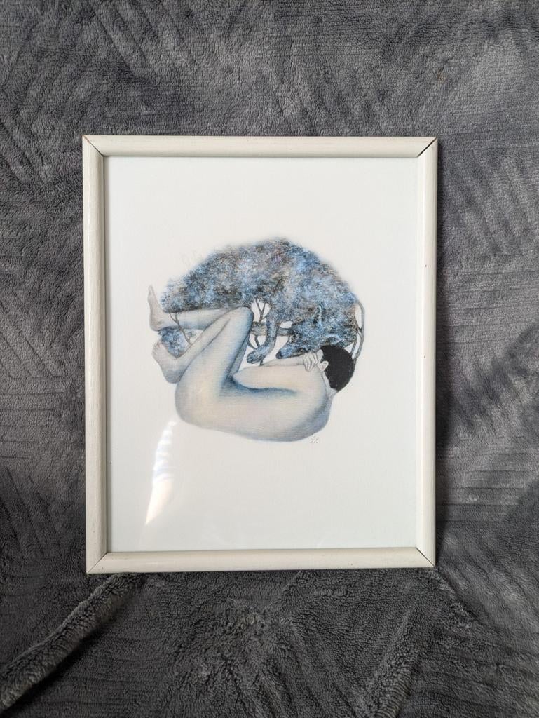 Sjamanistische tekening van krachtdier, Antiek en Kunst, Ophalen