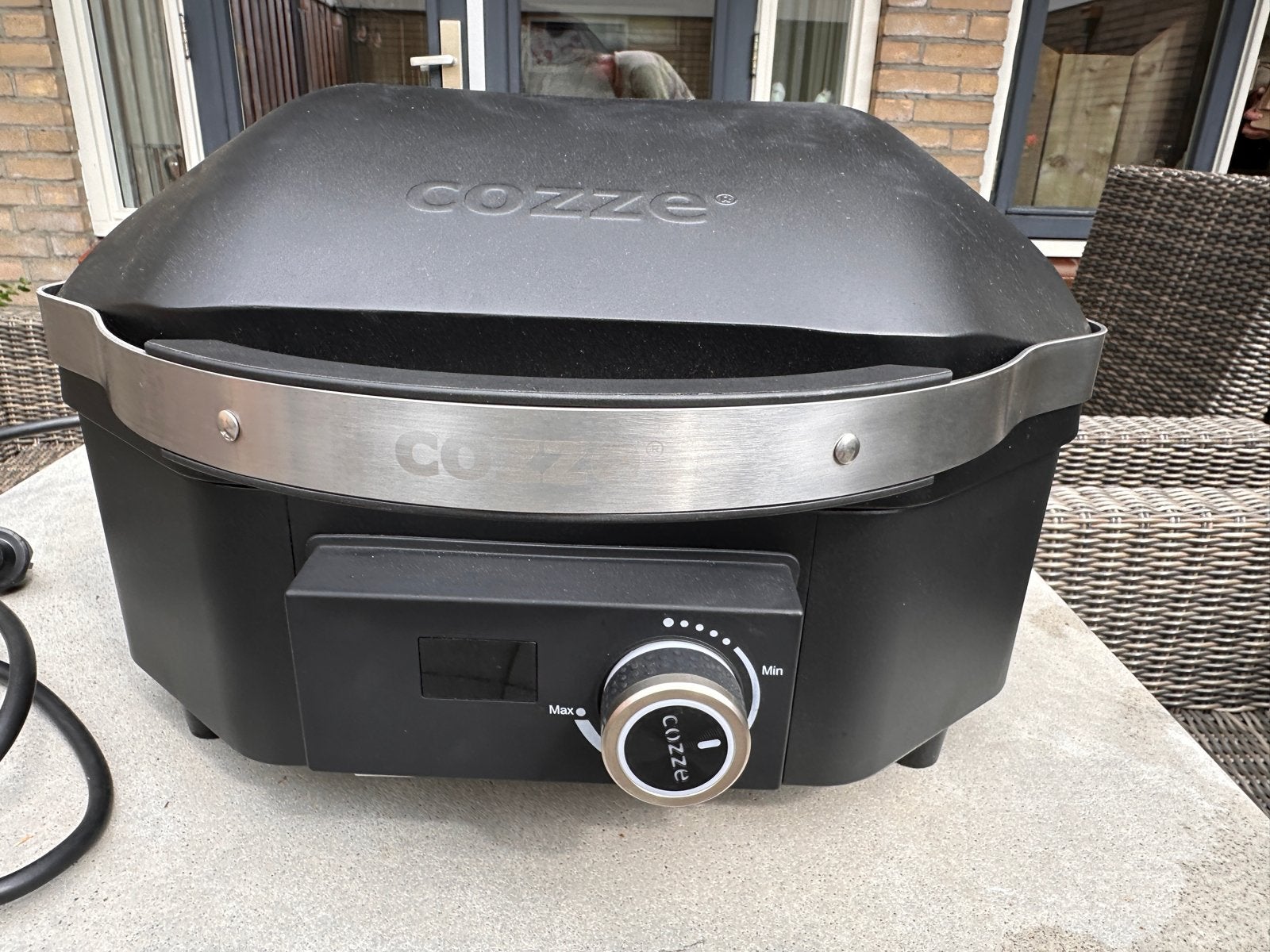 Cozze elektrische grill met hoes - Zo goed als nieuw, Tuin en Terras, Ophalen, Zo goed als nieuw