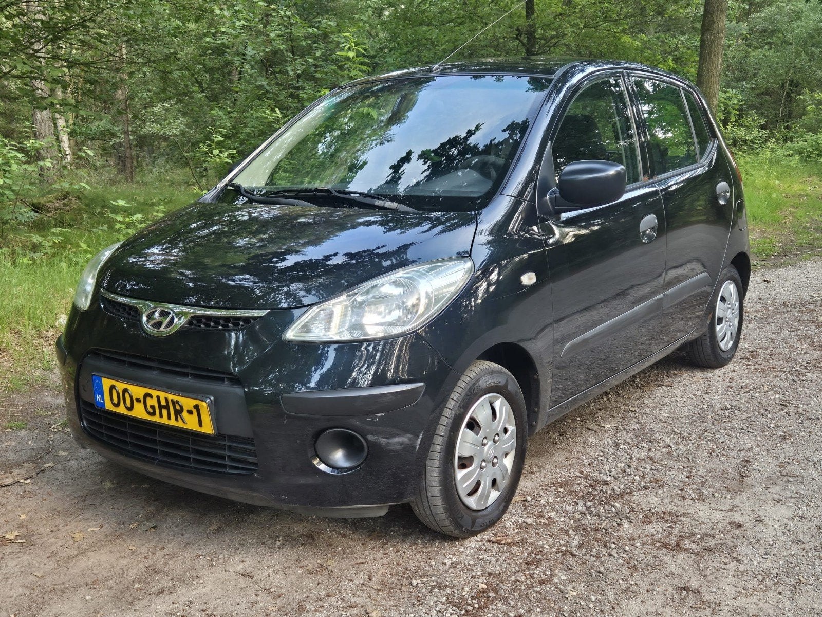 Hyundai i10 1.1 I 5DR 2008 Zwart, Auto's, Voorwielaandrijving, 31 €/maand, 4 cilinders, 400 kg
