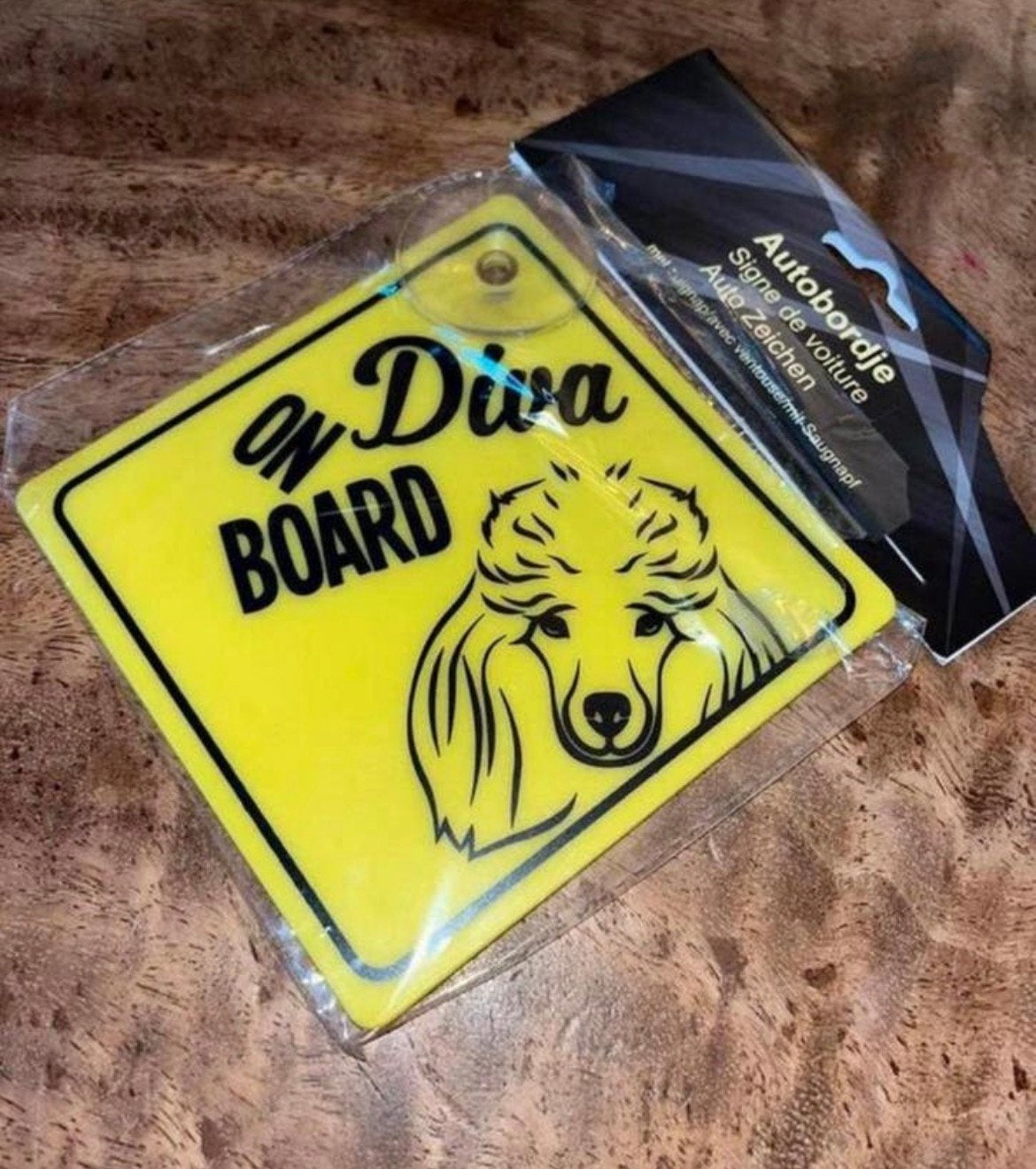 Auto bordje ‘diva’ hond nieuw, Ophalen of Verzenden, Nieuw, Overige typen