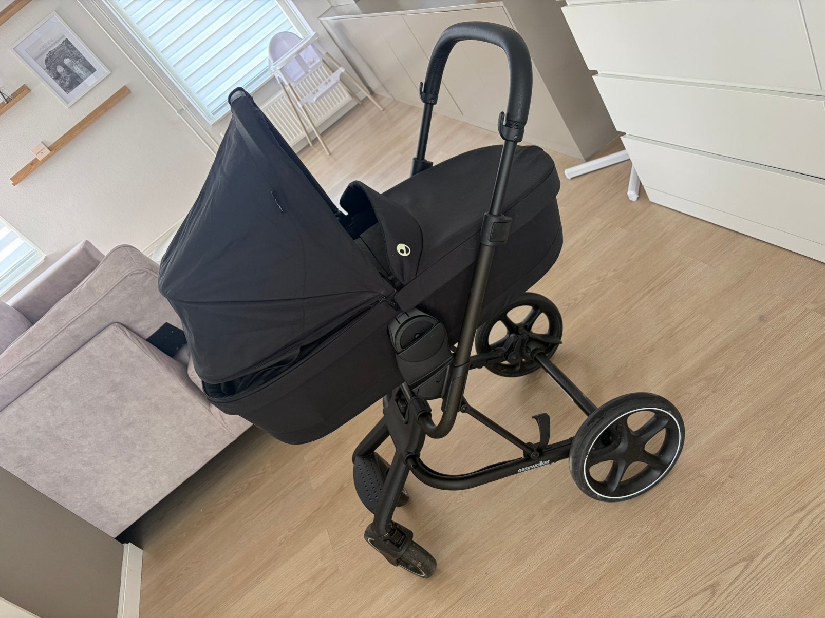 Easywalker Harvey 3 Kinderwagen 2in1 Zwart | Reiswieg+Zitje, Zo goed als nieuw, Combiwagen, Verstelbare duwstang, Ophalen