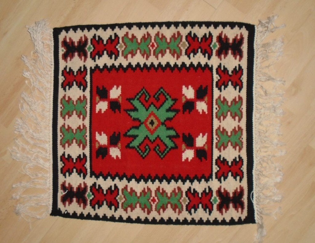 KELIM ROOD KLEED 50x50 cm NIEUW, 50 tot 100 cm, -, -, Vierkant