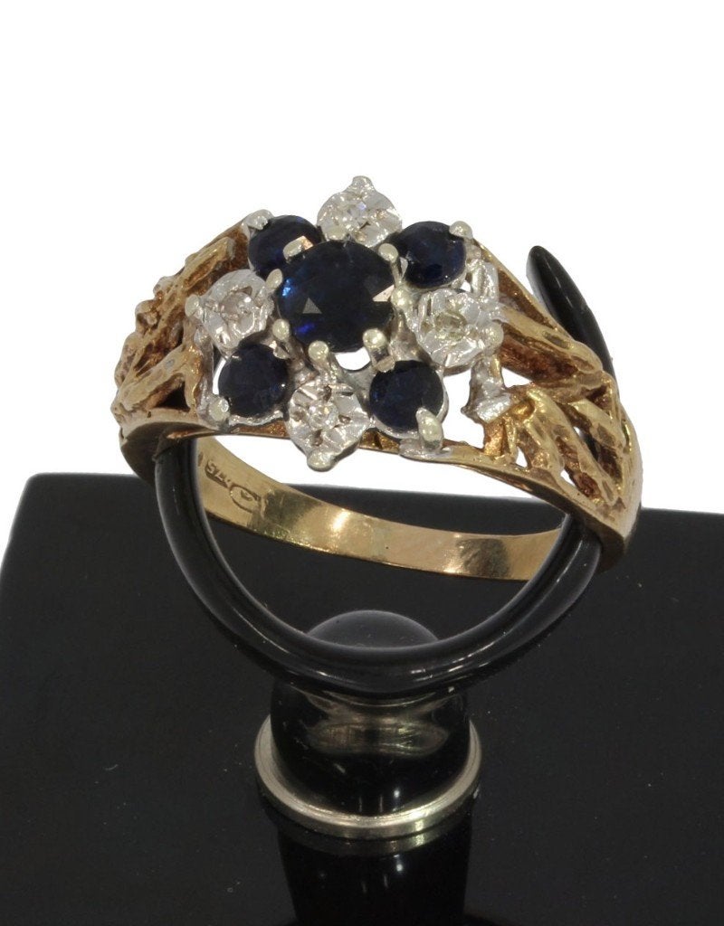 Diamanten unieke saffier gouden dames ring fraai design, Sieraden, Tassen en Uiterlijk, Ringen, Voordeelsieraden, Ophalen of Verzenden