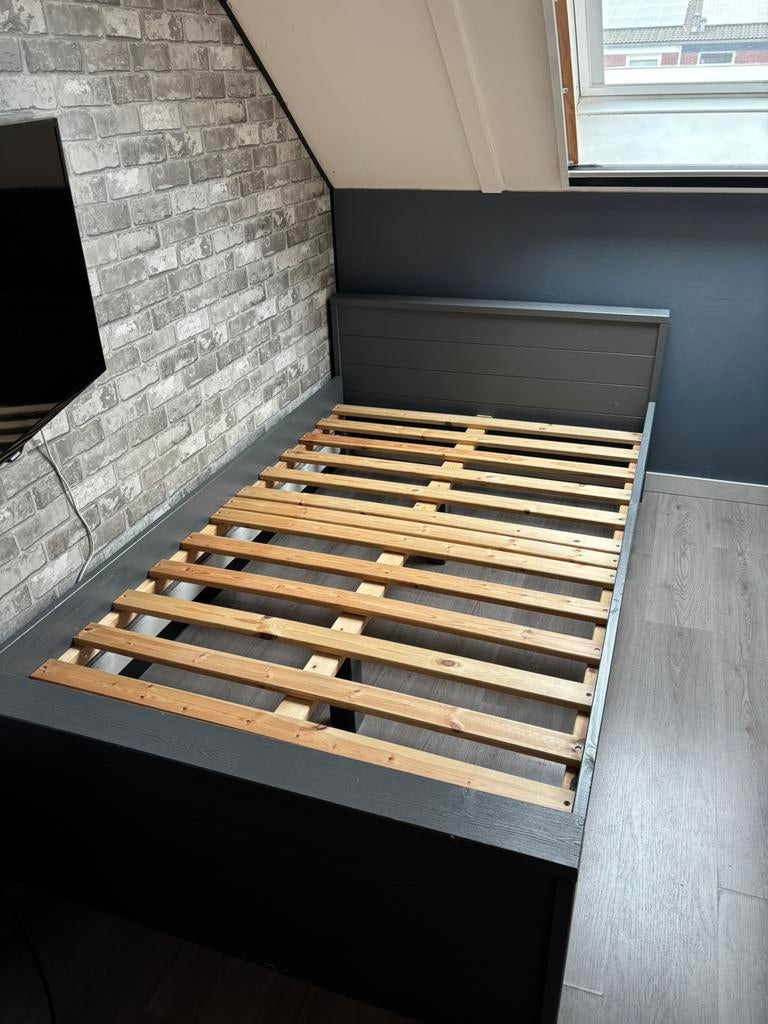 WOOOD bed, Ophalen, Zo goed als nieuw, Grijs, Overige maten