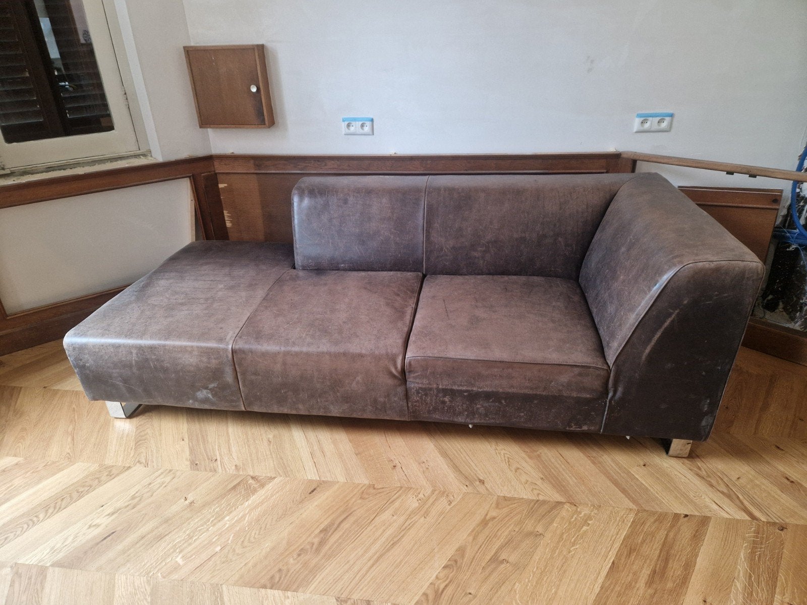 Buffel leren bank van Eijerkamp - 220x100 cm, Ophalen, Gebruikt, Driepersoons, 200 tot 250 cm