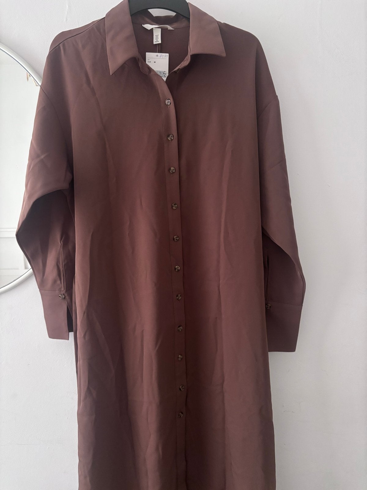 Bruine blousejurk H&M, Maat 38/40 (M), Bruin, Nieuw, Ophalen of Verzenden