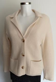 ESISTO Cashmere gebreide Blazer ecru-kleur maat 38 maat M 38, Maat 38/40 (M), Overige kleuren, Verzenden, Zo goed als nieuw