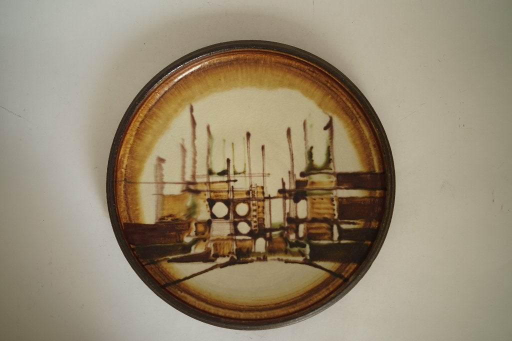 vintage keramiek wandbord Inge Lise Eder Denmark bord, Antiek en Kunst, Ophalen of Verzenden