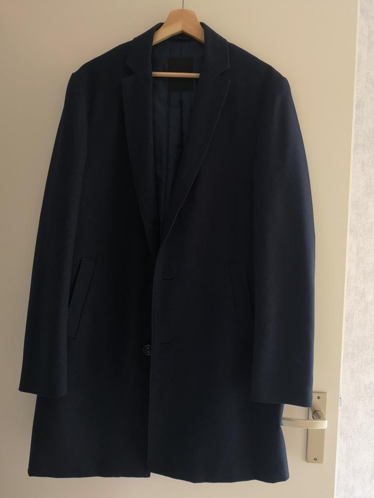 Lange heren coat/colbert blauw, Kleding | Heren, Kostuums en Colberts, Ophalen of Verzenden, Zo goed als nieuw, Maat 52/54 (L)