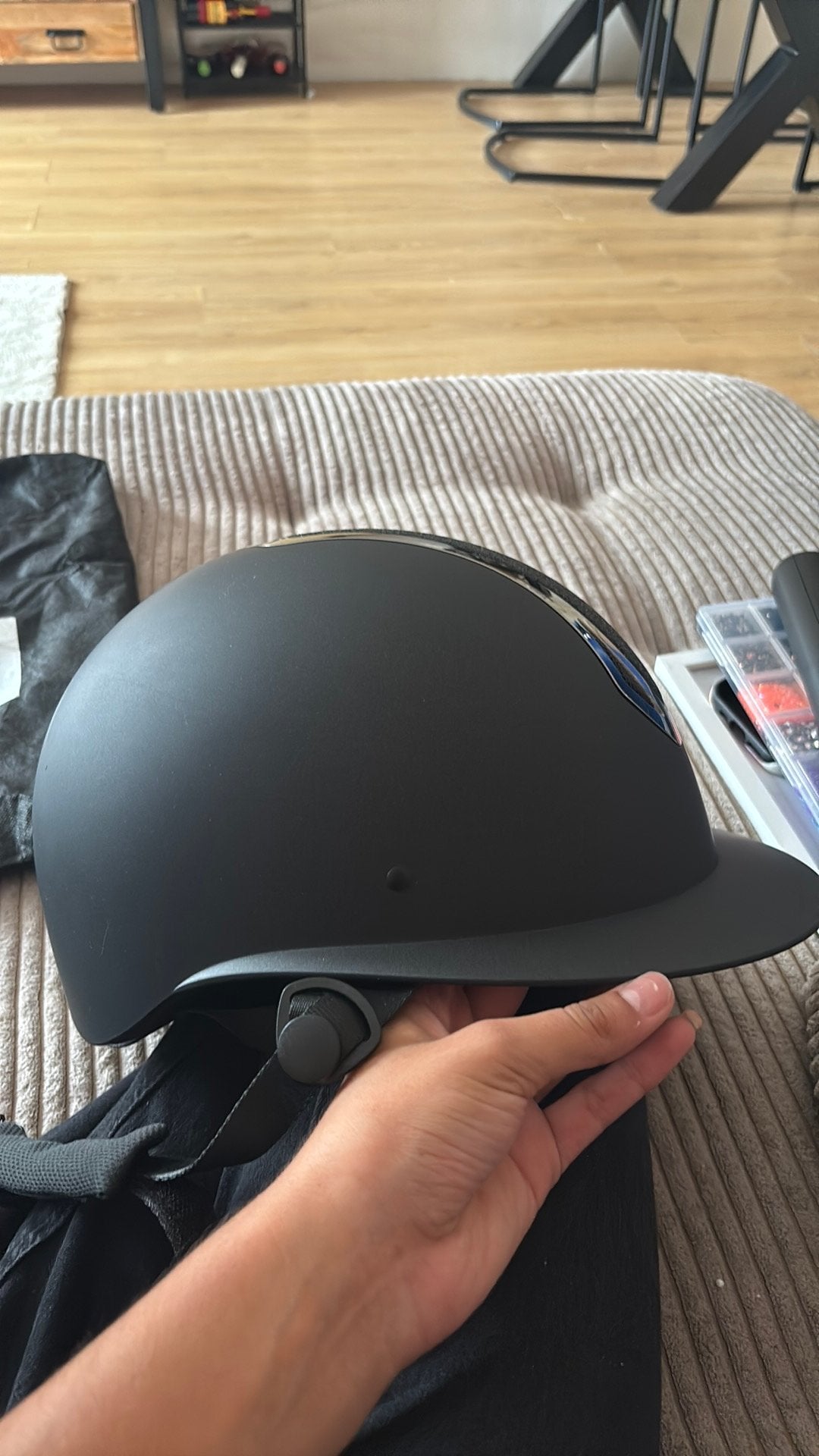 Paardrij cap, Dieren en Toebehoren, Ophalen, Dressuur, Zo goed als nieuw, Rijhelm/cap