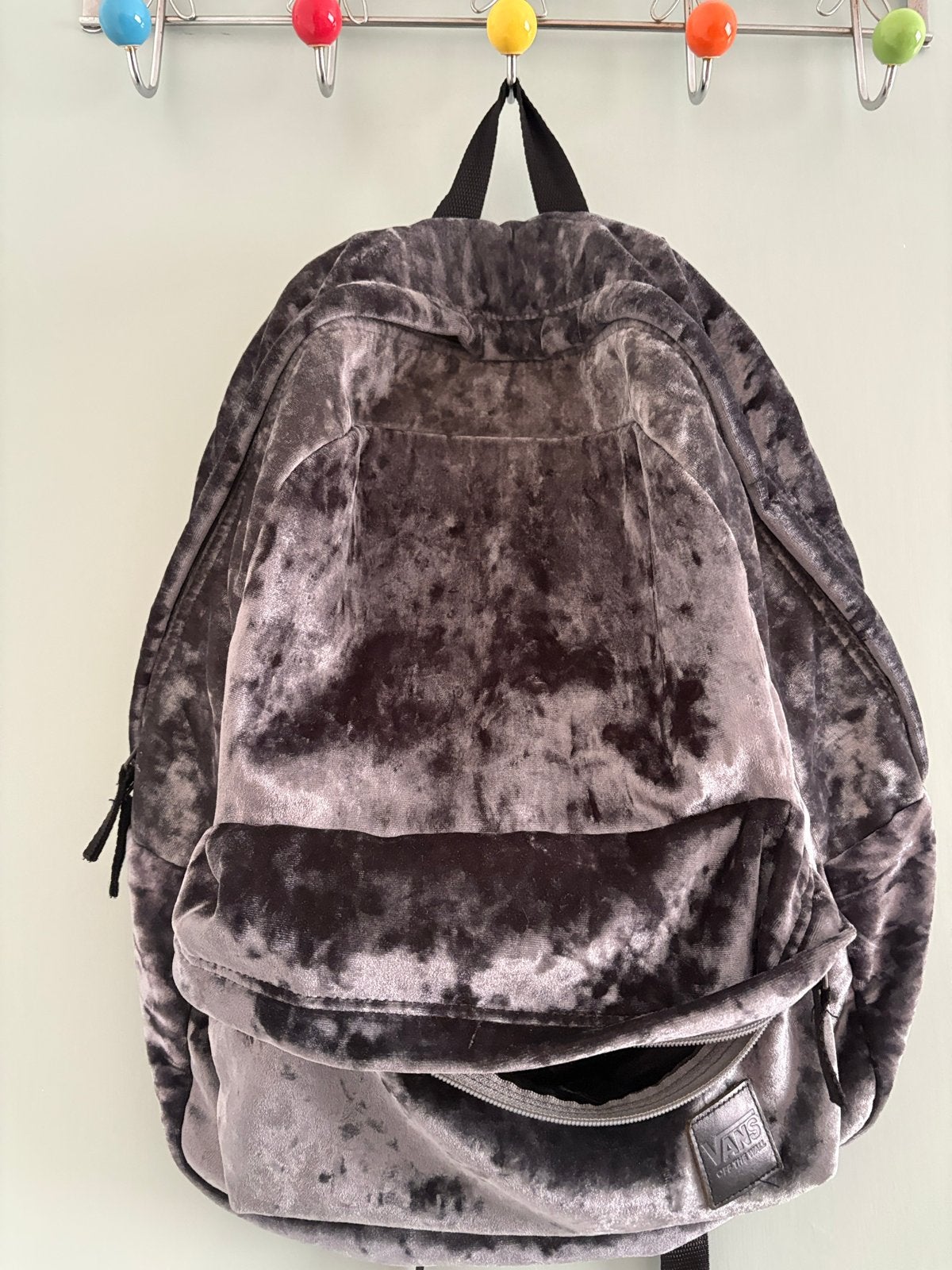 Vans fluwelen rugzak - Grijs, 25 tot 40 cm, Ophalen of Verzenden, Zo goed als nieuw, Overige merken
