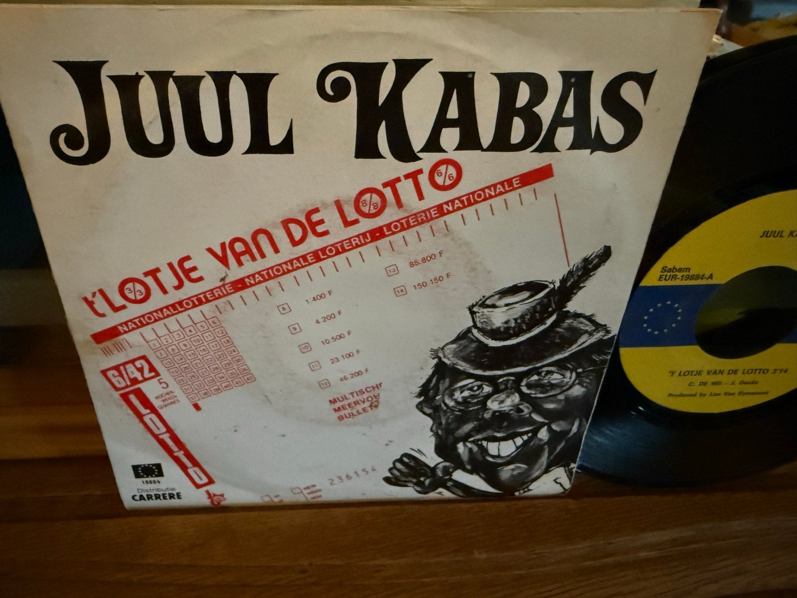 Juul Kabas - 't Lotje van de Lotto (7 inch single), Originele persing, Ophalen of Verzenden, Zo goed als nieuw, Nederlandstalig