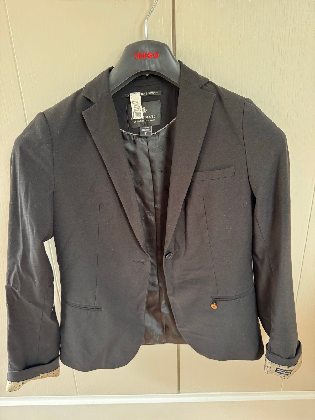 Maison Scotch Colbert met sterretjesdetails, Maat 38/40 (M), Zwart, Ophalen of Verzenden, Zo goed als nieuw
