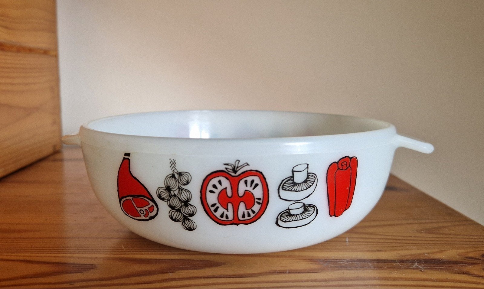 Phoenix Opalware vintage ovenschaal jaren '70 - Melkglas, Antiek en Kunst, Antiek | Schalen, Ophalen of Verzenden