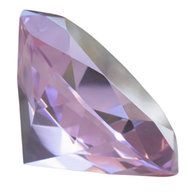2 X Roze kristallen diamant 80 mm, Ophalen of Verzenden