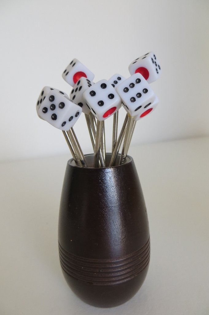 Vintage cocktailvorkjes met dobbelsteen, chic fork ideal., Ophalen of Verzenden, Overige typen