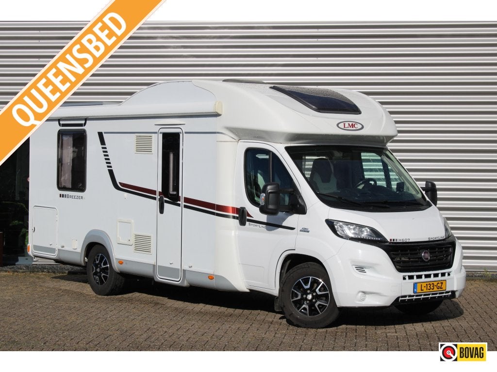 LMC Breezer Sportline H607 Fiat 150PK Trekhaak Queensbed, Elektrische ramen, Standaard zit, Ringverwarming, 6 tot 7 meter
