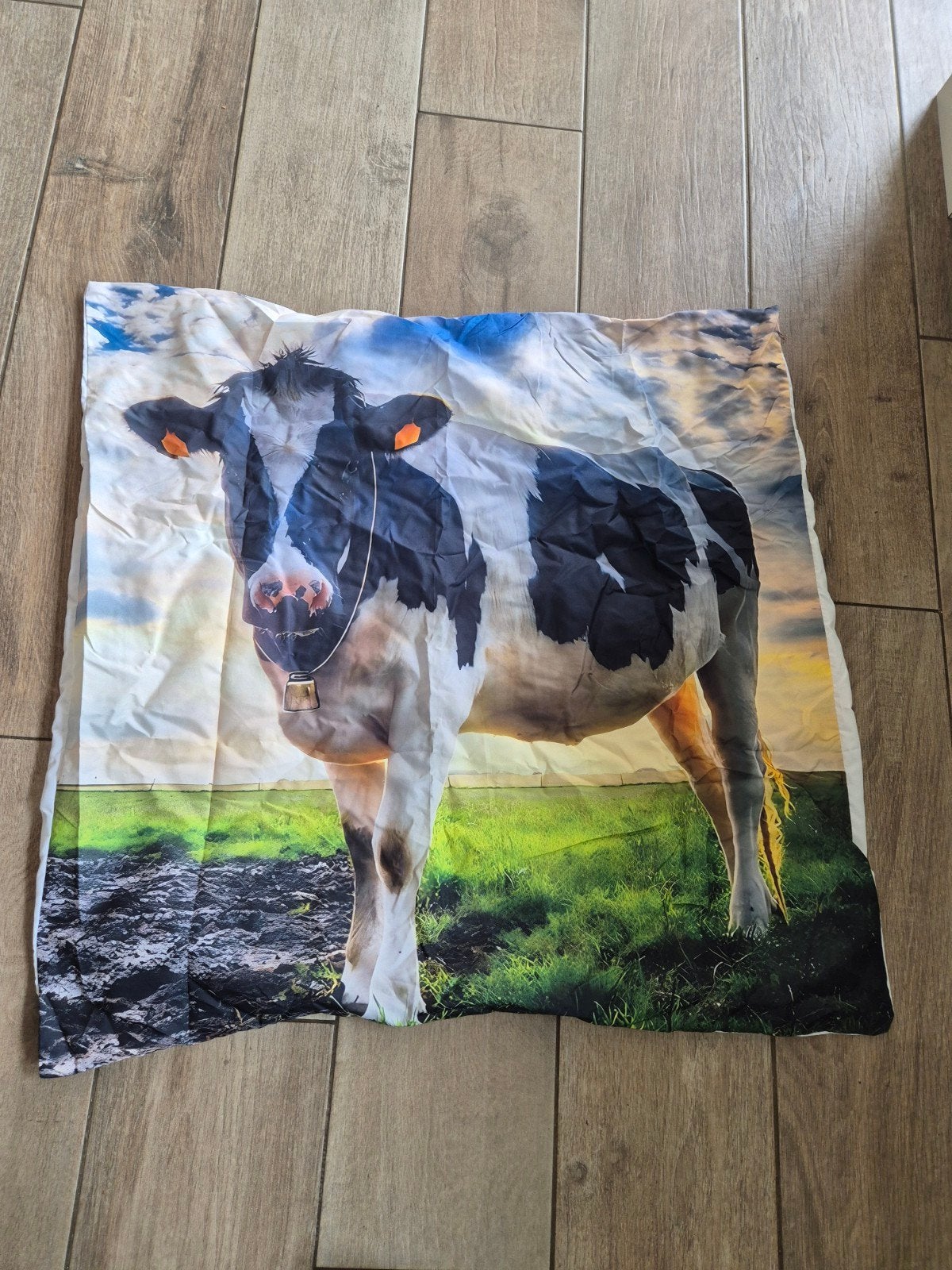Dekbedovertrek met koeienprint 140x210 cm, Eenpersoons, 210 cm, Nieuw, Groen