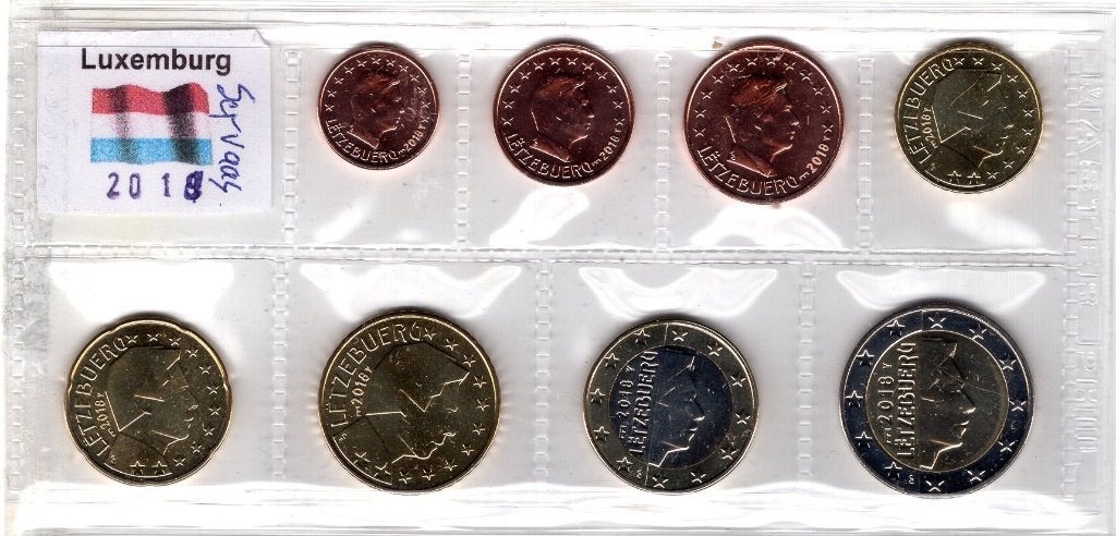 UNC set Luxemburg 2018 - 1 cent t/m 2 euro - MMT Servaasbrug, Verzenden, Luxemburg, Overige waardes, Setje