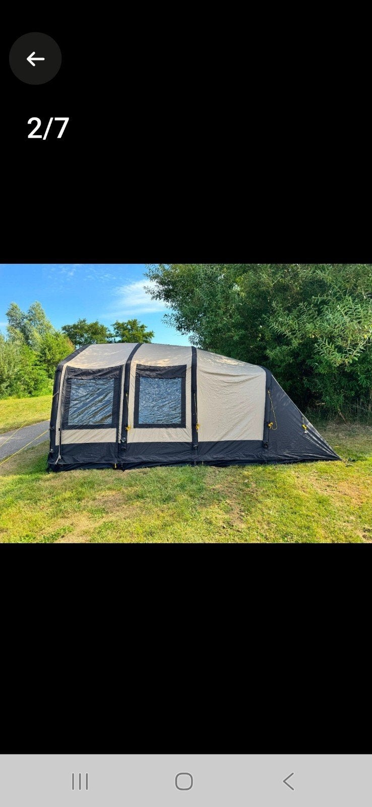 navarro 440 airtent 6 persoons,met 3 slaapcabines, Caravans en Kamperen, Ophalen of Verzenden, Zo goed als nieuw, Tot en met 6