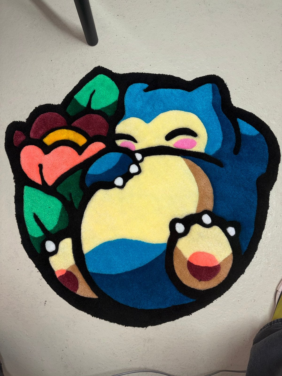 Free delivery Tufting rug Snorlax Pokemon, Blauw, Nieuw, Overige vormen, 50 tot 100 cm