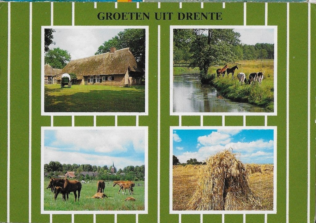 Ch929 gelopen ansichtkaart groeten uit Drenthe, Verzamelen, Ansichtkaarten | Nederland, Ophalen of Verzenden, 1980 tot heden, Gelopen